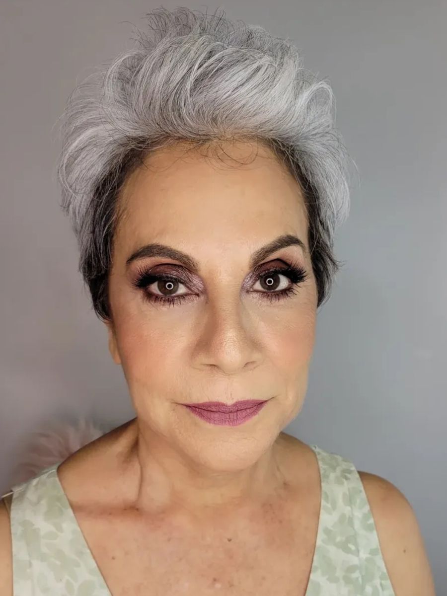 Elegant makeup look for mature skin